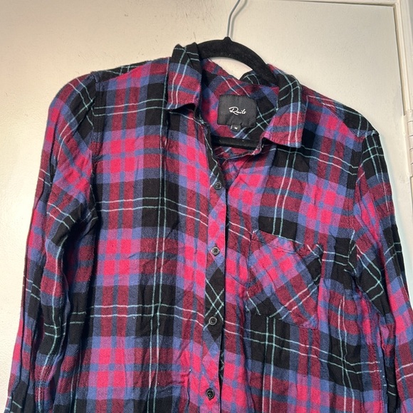 Pink and Black Rails Lightweight Fall Flannel Size Medium - Picture 2 of 6